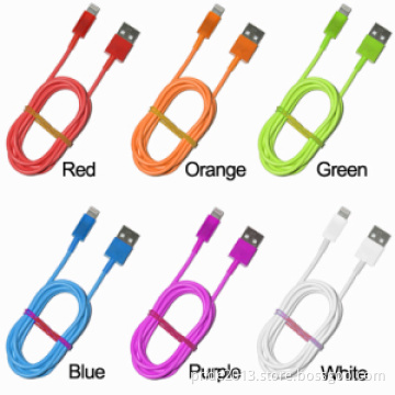Colorful 8 Pin USB Sync Data Charging Charger Flat Cable for iPhone 5/5c
